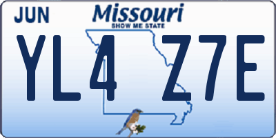MO license plate YL4Z7E