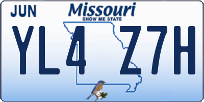 MO license plate YL4Z7H