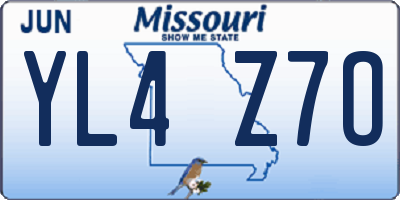 MO license plate YL4Z7O