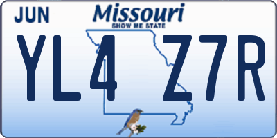 MO license plate YL4Z7R