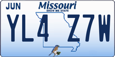 MO license plate YL4Z7W