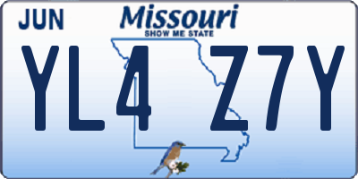 MO license plate YL4Z7Y
