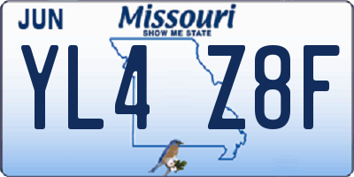 MO license plate YL4Z8F