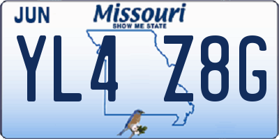 MO license plate YL4Z8G