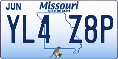 MO license plate YL4Z8P