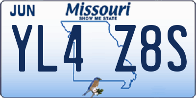 MO license plate YL4Z8S