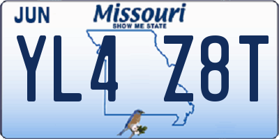 MO license plate YL4Z8T