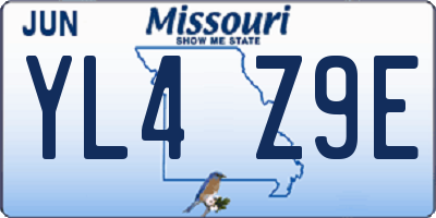 MO license plate YL4Z9E