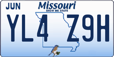 MO license plate YL4Z9H