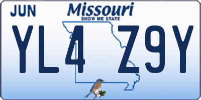 MO license plate YL4Z9Y