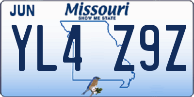 MO license plate YL4Z9Z