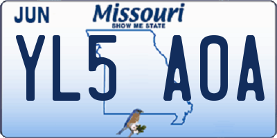 MO license plate YL5A0A