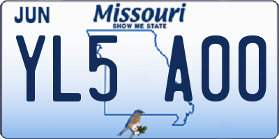 MO license plate YL5A0O