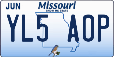 MO license plate YL5A0P