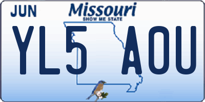 MO license plate YL5A0U