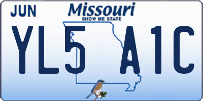 MO license plate YL5A1C