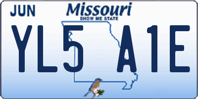 MO license plate YL5A1E