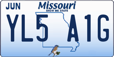 MO license plate YL5A1G