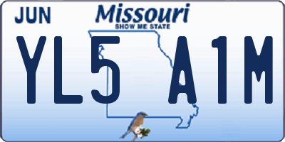 MO license plate YL5A1M