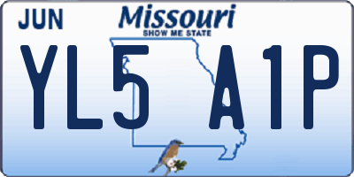 MO license plate YL5A1P