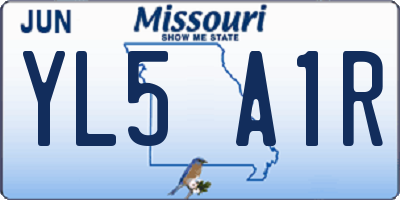 MO license plate YL5A1R