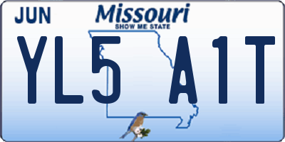 MO license plate YL5A1T