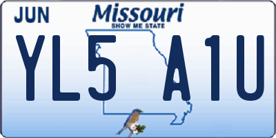 MO license plate YL5A1U