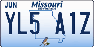 MO license plate YL5A1Z