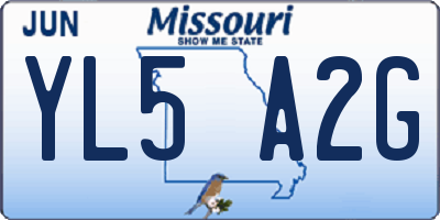 MO license plate YL5A2G