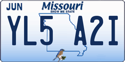 MO license plate YL5A2I