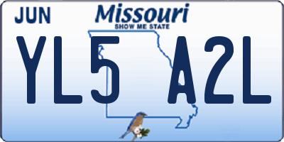 MO license plate YL5A2L