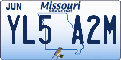 MO license plate YL5A2M