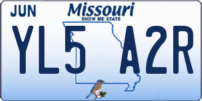 MO license plate YL5A2R
