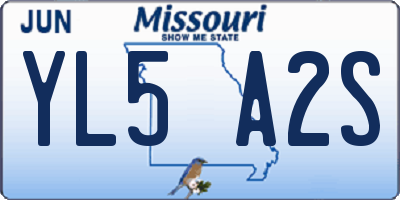 MO license plate YL5A2S