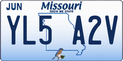 MO license plate YL5A2V