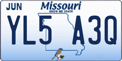 MO license plate YL5A3Q
