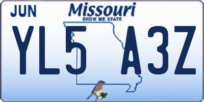 MO license plate YL5A3Z