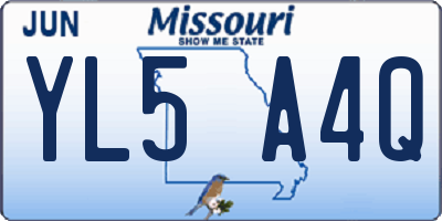 MO license plate YL5A4Q