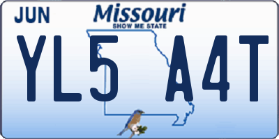 MO license plate YL5A4T