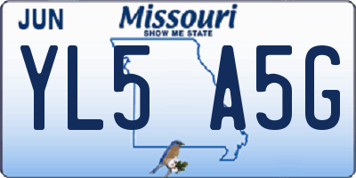 MO license plate YL5A5G