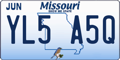 MO license plate YL5A5Q