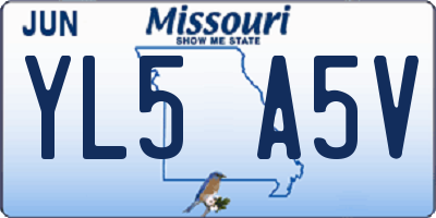 MO license plate YL5A5V