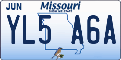MO license plate YL5A6A