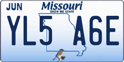 MO license plate YL5A6E