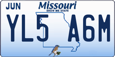 MO license plate YL5A6M