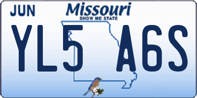 MO license plate YL5A6S