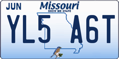 MO license plate YL5A6T