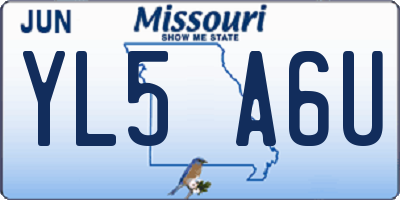 MO license plate YL5A6U