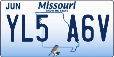 MO license plate YL5A6V
