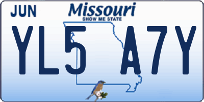 MO license plate YL5A7Y